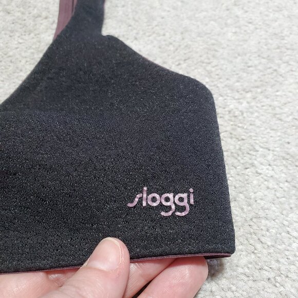 SLOGGI 2 Pack Bundle of Oxygene Infinite T-Shirt Soft Bras Ivory Black Womens XS - Picture 10 of 16